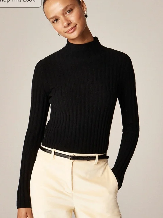 J Crew Wide-rib cashmere turtleneck sweater - Picture 1 of 6